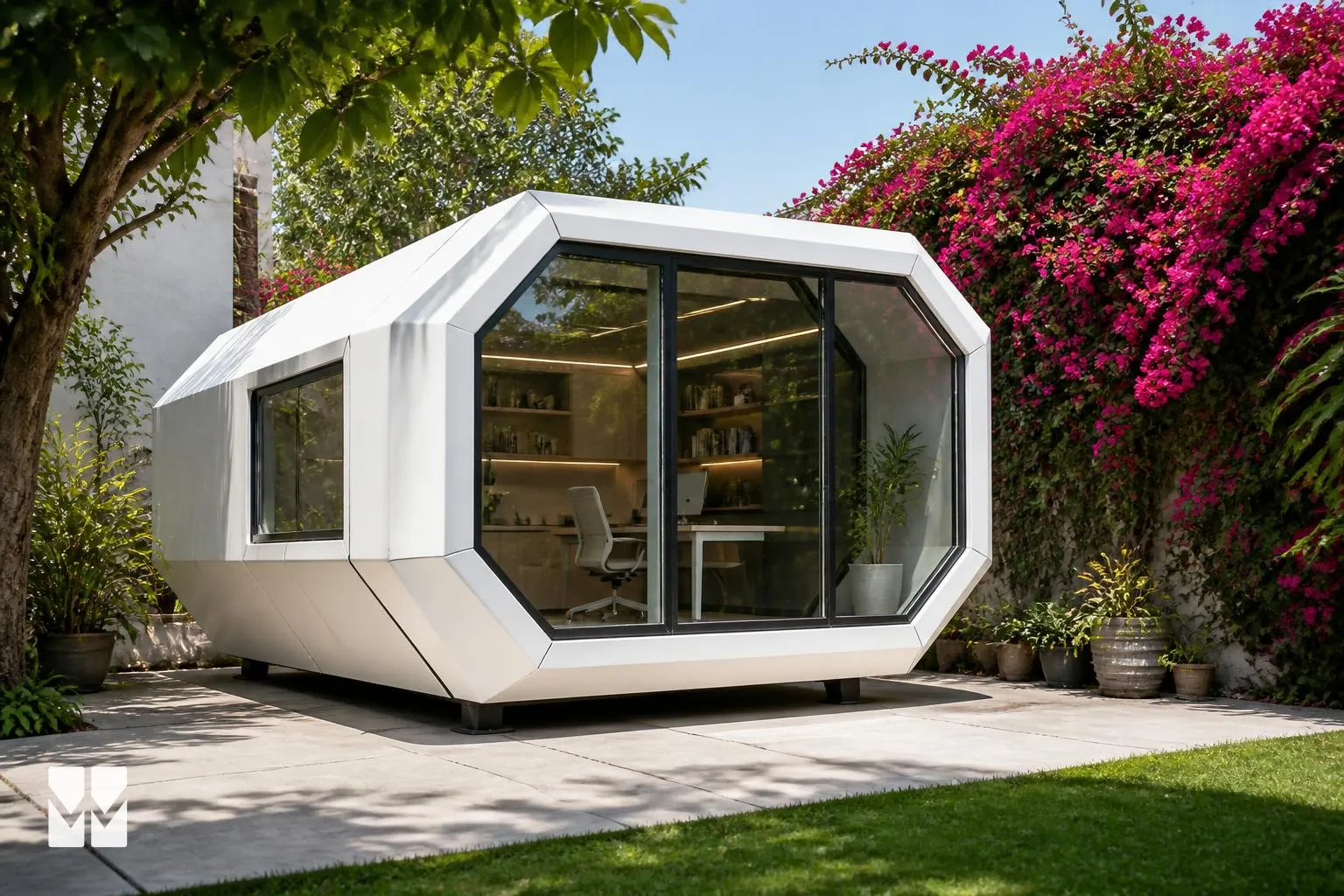 WIKHOMES pod home used as a backyard studio office in an Indian city