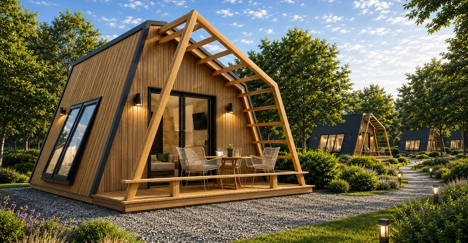 Glamping Pod B prefab pod home for Indian resorts