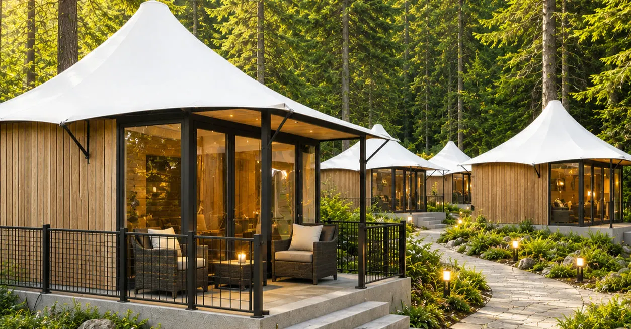 Luxora Tent prefab pod home — luxury tent cottage by WIKHOMES