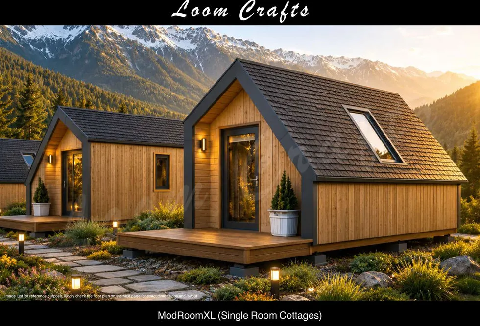 ModRoom XL prefab cottage installed on a resort site in India