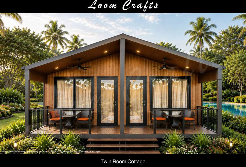 Twin Room prefab modular cottage installed at an Indian resort