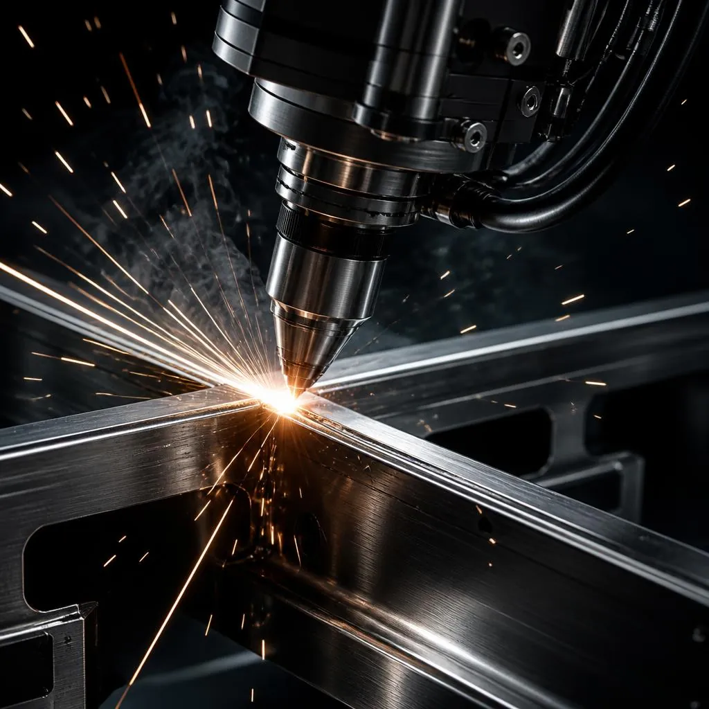 Precision robotic arm laser-welding a WIKHOMES capsule frame